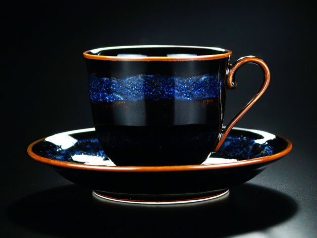 宇宙を照らす明星の器【有田焼】広口コーヒーカップ ”青き明星”